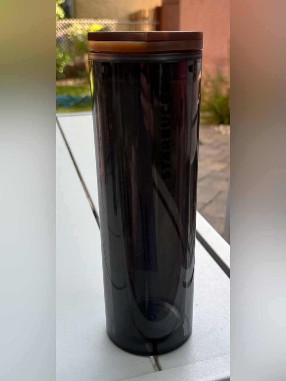 Starbucks 2017 Plastic Travel Tumbler with Marbelized Lid
